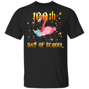 100th Day Of School Funny Flamingo Lover Fans Kids Preschool Kindergarten Elementary Student Teacher Gifts Youth T-Shirt - Macnystore