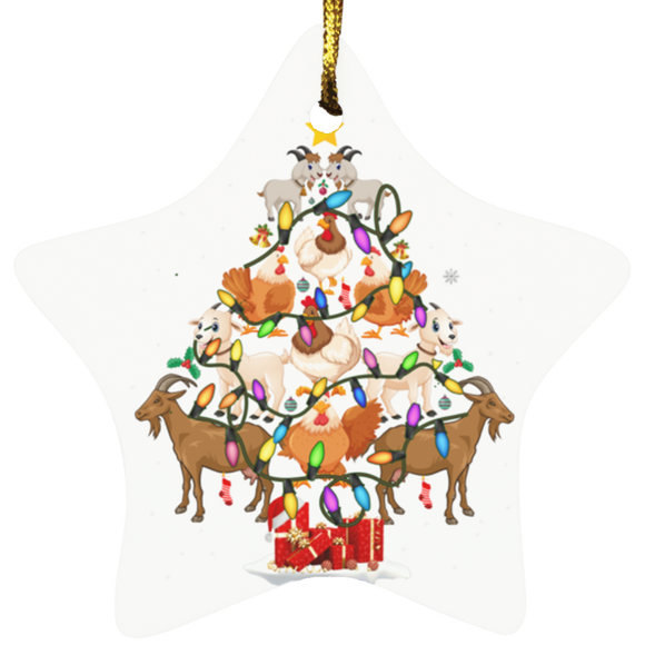 Decorative Hanging Ornaments Chicken And goat Christmas Tree Xmas Light SUBORNS Star Ornament - Macnystore