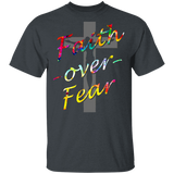 Faith Over Fear Hippie Christian Cross Shirt Matching Men Women Christian Hippie Lover Gifts T-Shirt - Macnystore