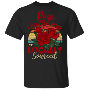 Vintage Retro Rose Apothecary Locally Sourced Funny Rose Lover Gifts T-Shirt - Macnystore