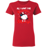 All I Want For Valentine Is A Sheep Lover Farmer Matching Shirts For Couples Boys Girl Women Personalized Valentine Ladies T-Shirt - Macnystore