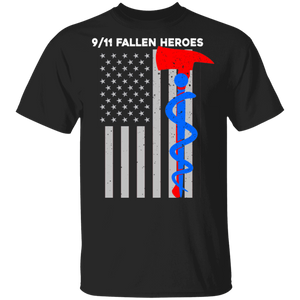 Firefighter Shirt 9_11 Fallen Heroes Proud American Flag Firefighters Lover Gifts T-Shirt - Macnystore