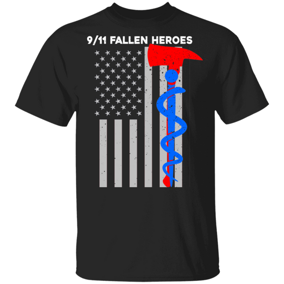 Firefighter Shirt 9_11 Fallen Heroes Proud American Flag Firefighters Lover Gifts T-Shirt - Macnystore