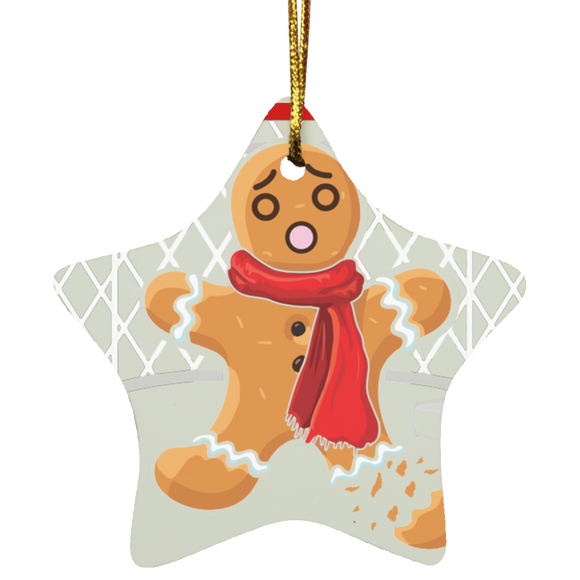 Christmas Gingerbread Shirt Hockey Goalie Funny Christmas Gingerbread Man Snap Hockey Player Lover Gifts SUBORNS Star Ornament - Macnystore