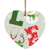 Christmas Nurse Shirt Love EMT Life Cool Christmas Snowman Nursing Nurse Lover Gifts Ornament Xmas - Macnystore
