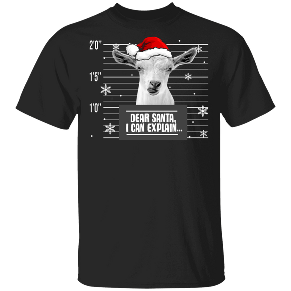 Christmas Goat Lover Shirt Dear Santa I Can Explain Funny Christmas Santa Criminal Goat Farmer Lover Gifts T-Shirt - Macnystore