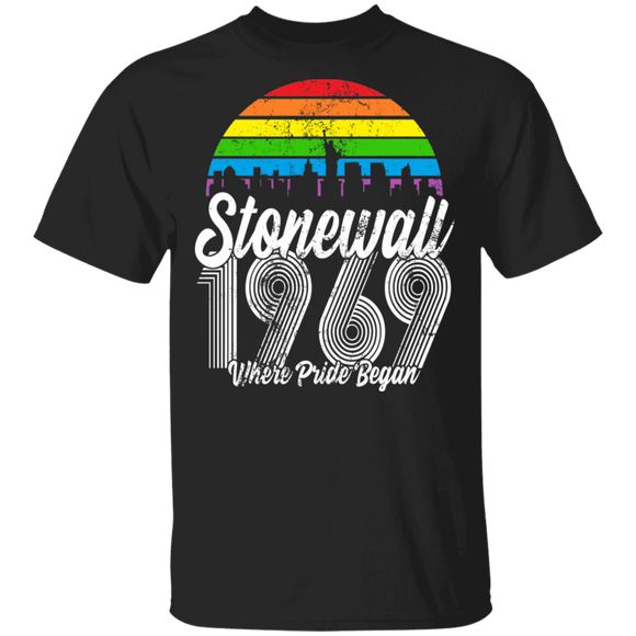 Stonewall 1969 Where Pride Began Cool Proud LGBT New York Gay Lesbian Gifts T-Shirt - Macnystore