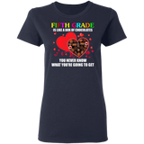 Fifth Grade Is Like A Box Of Chocolates Matching Shirts For Elementary Middle Teacher Personalized Valentine Gifts Ladies T-Shirt - Macnystore