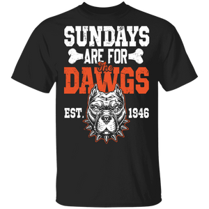 Dog Lover Shirt Sundays Are For The Dawgs Est 1946 Cool Pitbull Dog Lover Gifts T-Shirt - Macnystore