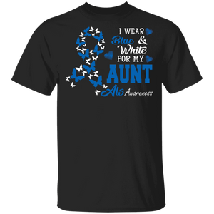 I Wear Blue And White For My Aunt ALS Awareness Amyotrophic Lateral Sclerosis Gifts T-Shirt - Macnystore