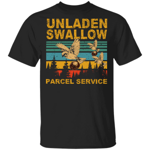 Vintage Retro Unladen Swallow Parcel Service Cute Pigeon Shirt Matching Men Women Parcel Service Gifts T-Shirt - Macnystore