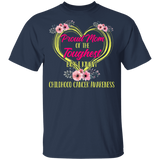 Proud Mom Of The Toughest Boy I Know Childhood Cancer Awareness Floral Heart Shirt Matching Mom Childhood Cancer Awareness Gifts T-Shirt - Macnystore