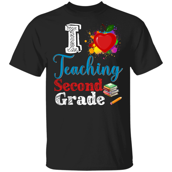 I Love Teaching Second Grade Funny 2nd Grade Student Back To School Gifts T-Shirt - Macnystore