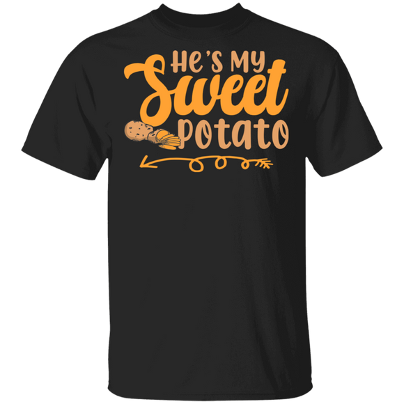 Thanksgiving Shirt He's My Sweet Potato Cool Thanksgiving Couple Lover Gifts Thanksgiving T-Shirt - Macnystore