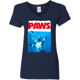 Paws Cat and Mouse Top Funny Cat Paws Ladies V-Neck T-Shirt - Macnystore