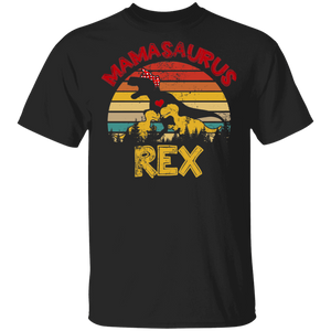 Vintage retro Mamasaurus Rex Funny Dinosaurs T-Rex Lover Matching Mother's Day Women Gifts T-Shirt - Macnystore