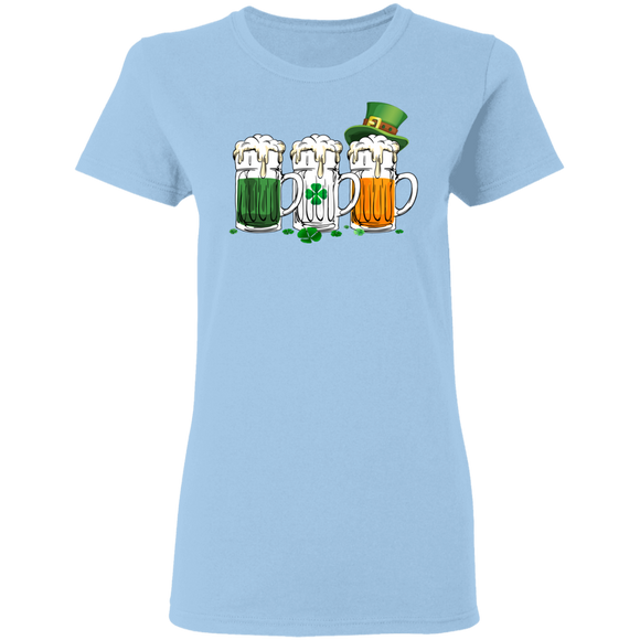 Leprechaun Shamrock Green Beer Drunker St Patrick's Day Irish Gifts Ladies T-Shirt - Macnystore