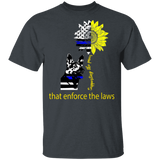 That Enforce The Law Supporting The Paws Funny American Flag German Shepherd Sunflower Shirt Matching Police Policeman Gifts T-Shirt - Macnystore