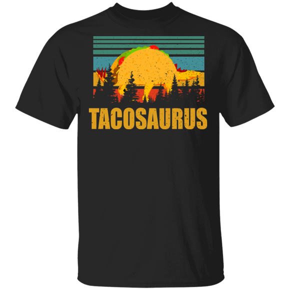 Vintage Retro Tacosaurus Funny T-Rex Dinosaur Tacos Shirt Matching Tacos Lover Fans Mexican Gifts T-Shirt - Macnystore