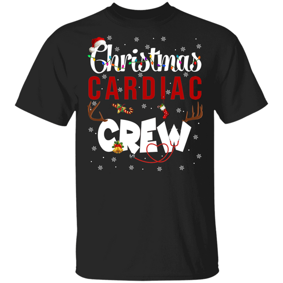 Christmas Nurse Shirt Christmas Cardiac Crew Cute Christmas Santa Reindeer Nurse Doctor Tech Cardiology Squad Gifts T-Shirt - Macnystore