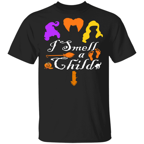 Halloween Shirt I Smell A Child Funny Pregnant Pregnancy Announcement Hocus Pocus Witch Lover Gifts Halloween T-Shirt - Macnystore