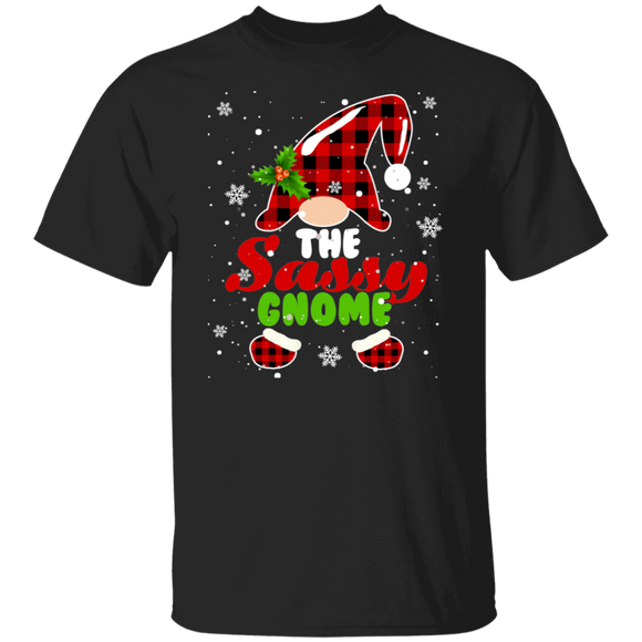 Le Gnome Sassy Gnome de Noël drôle T-shirt à carreaux