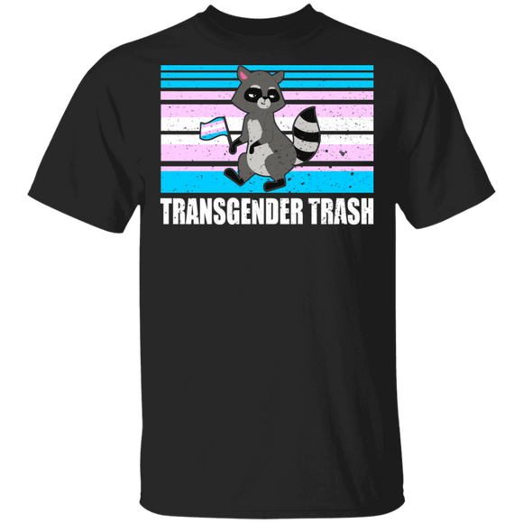Transgender Trash Cool Pride Trans LGBT Flag Raccoon Proud Trans Gifts T-Shirt - Macnystore