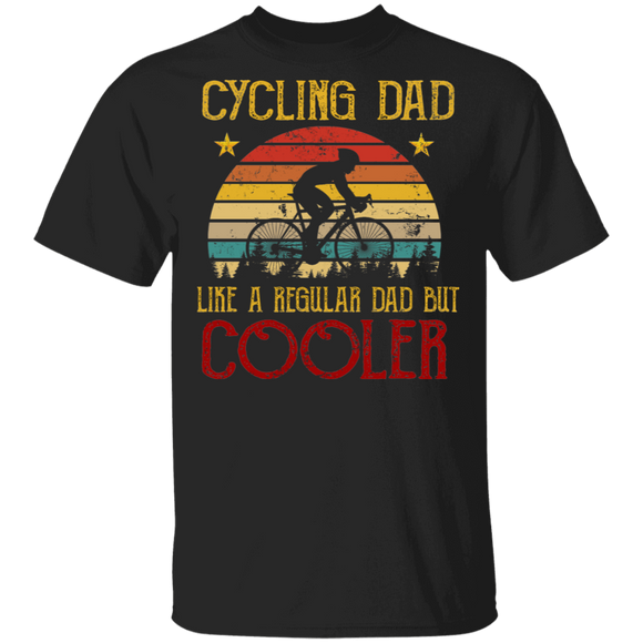 Vintage Retro Cycling Dad Like A Regular Dad But Cooler Cool Cycling Shirt Matching Cycling Father's Day Gifts T-Shirt - Macnystore