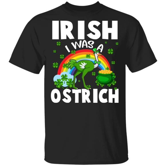Irish I Was A Ostrich Leprechaun  St Patrick's Day T-Shirt - Macnystore