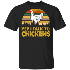 Vintage Retro Yep I Talk to Chickens Chicken Lovers T-Shirt - Macnystore