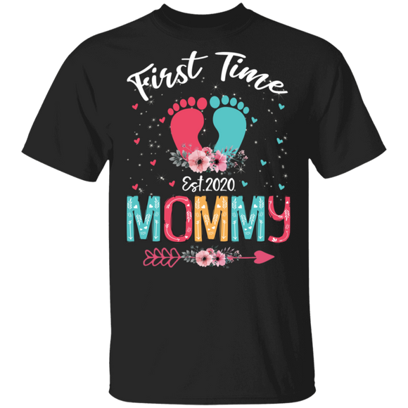 Womens First Time Mommy Expecting Mom Baby Pregnancy Announcement T-Shirt - Macnystore