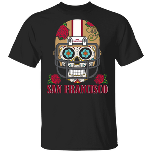 Day Of The Dead Sugar Skull Shirt San Francisco Football Helmet Dia De Muertos Gifts T-Shirt - Macnystore