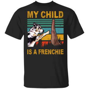 Vintage Retro My Child Is A Australian Shepherd High Five Father's Day Shirt T-Shirt - Macnystore