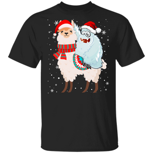 Christmas Yeti Lover Shirt Santa Yeti Ridding Llama Cute Christmas Santa Yeti Llama Lover Pajama Gifts T-Shirt - Macnystore