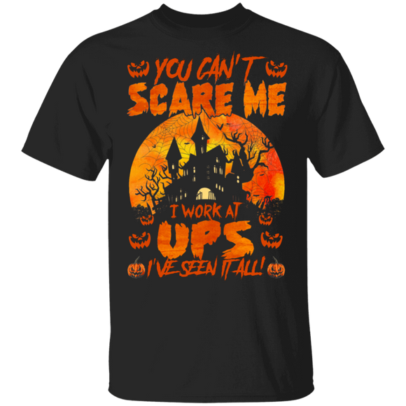 Halloween Witch Shirt You Can't Scare Me I Work At UPS Funny Halloween Worker Gifts Halloween T-Shirt - Macnystore