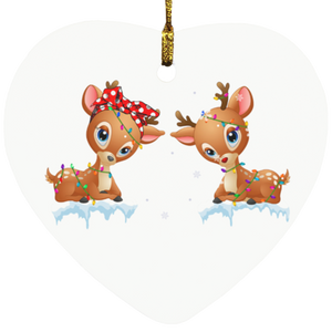 Christmast Ornament Christmas Reindeer Shirt Rudolph and Clarice Decorative Hanging Ornaments SUBORNH Heart Ornament - Macnystore