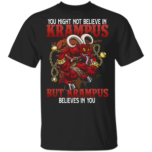 Christmas Krampus Lover Shirt Krampus Believes In You Scary Christmas Krampus Lover Gifts Christmas T-Shirt - Macnystore