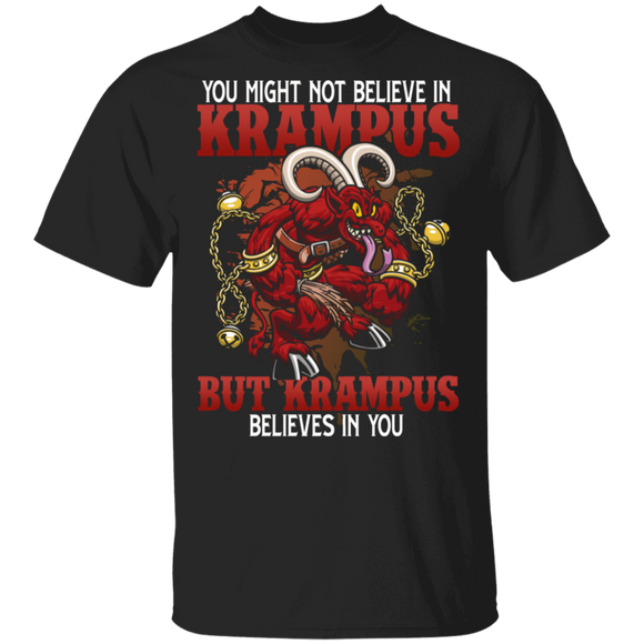 Christmas Krampus Lover Shirt Krampus Believes In You Scary Christmas Krampus Lover Gifts Christmas T-Shirt - Macnystore