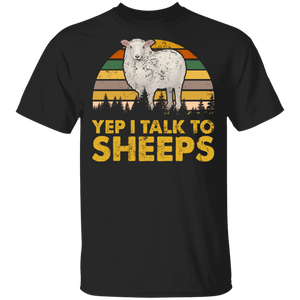 Vintage Retro Yep I Talk to Sheeps Sheep Lovers T-Shirt - Macnystore