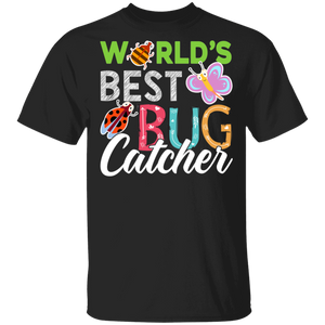 Bug Hunter Shirt World's Best Bug Catcher Cute Lady Bug Butterfly Bug Hunter Lover Gifts T-Shirt - Macnystore