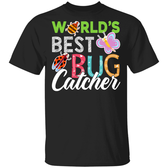 Bug Hunter Shirt World's Best Bug Catcher Cute Lady Bug Butterfly Bug Hunter Lover Gifts T-Shirt - Macnystore