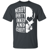 Nerdy Dirty Inked And Curvy Cute Half A Skull Shirt Matching Men Women Gifts T-Shirt - Macnystore