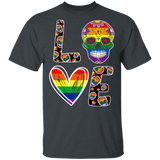 Cute Love LGBT Sugar Skull Shirt Matching Proud LGBT Support Gay Lesbian Gifts T-Shirt - Macnystore