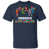 Embrace Differences Superheroes Cute Autism Awareness Gift T-Shirt - Macnystore