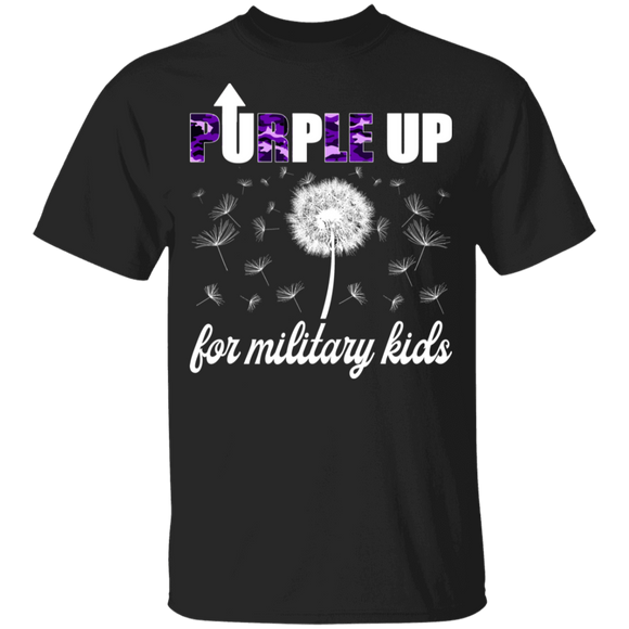 Purple Up For Military Kids Funny Military Child Month Children Men Women Dandelion Lover Gifts Youth T-Shirt - Macnystore