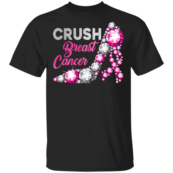 Breast Cancer Awareness Shirt Crush Breast Cancer Awareness Cool High Heel Women Gifts Breast Cancer T-Shirt - Macnystore