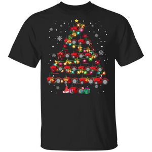Christmas Farmer Shirt Tractor Christmas Tree Funny Tractor Lover Farmer X-mas Gifts Christmas T-Shirt - Macnystore