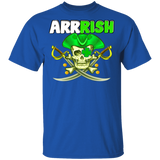 Arrrish Irish Funny Pirate Leprechaun St Patricks Day Skull Crossbone T-Shirt - Macnystore