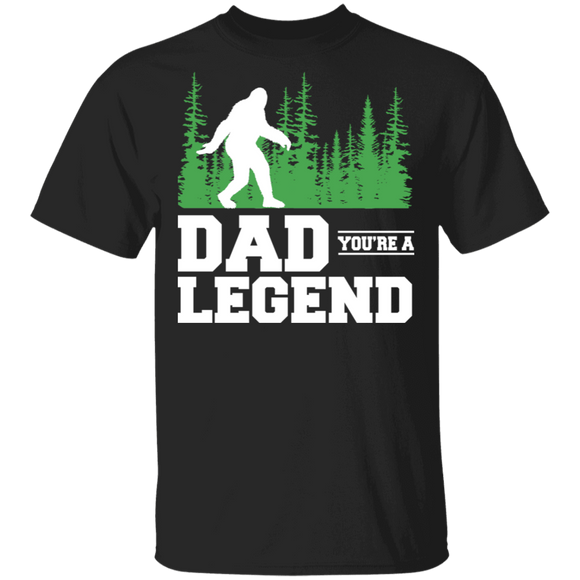 Dad You're A Legend Cool Bigfoot Matching Dad Father's Day Shirt T-Shirt - Macnystore