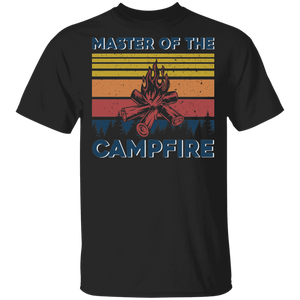 Camping Lover Shirt Vintage Retro Master Of The Campfire Cool Camping Camper Outdoor Lover Gifts T-Shirt - Macnystore